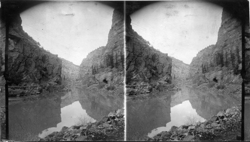 Reflections of Grandeur in a Mountain Stream. Canyon of the Grand, Colo