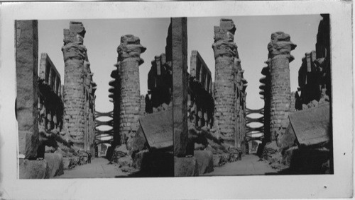 Vista Down the Great Hypostyle hall at Karnak, Looking West, Egypt