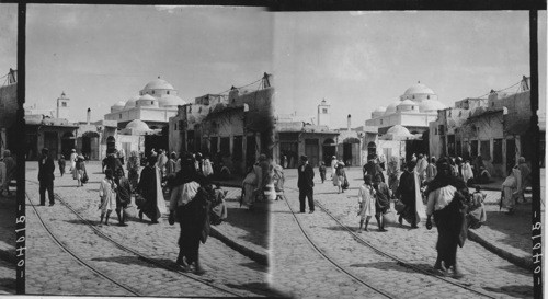 A Street in Algeria Showing Mosque, Algeria