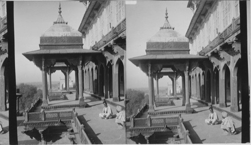 South front of Akbars Tomb on 3rd Story - looking N.W. Sikandarah, India