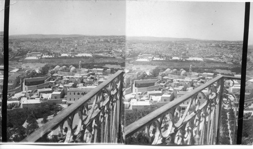 Jerusalem, the center of Christian history, seen west from Tower on Olivet. Palestine