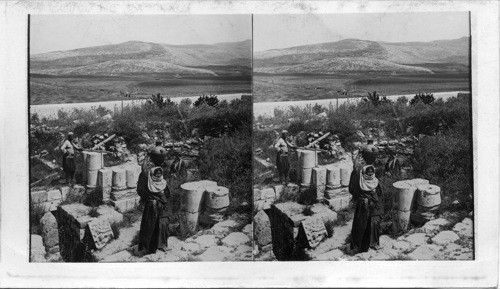 Ruins of Ancient Crusaders Church entrance to Jacobs Well Palestine