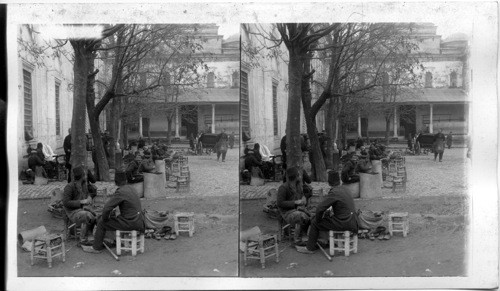 Turkey. Constantinople. Cobbler at Work