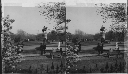 Thomas Ball's Equestrian Statue of Washington, Boston, Mass