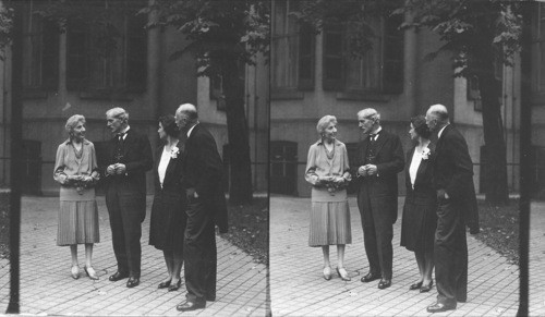 Prime Minister Ramsay Mac Donald and his daughter Isabel. Sir Esme Howard, British Ambassador, his wife Lady Isabella Howard at the British Embassy, Wash., D.C