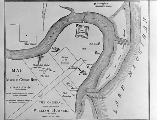 Map of Chicago, 1830-33