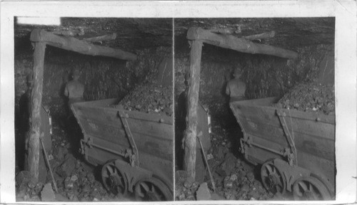 Laborers Filling Cars in Depths of Soft Coal Mine, Pennsylvania