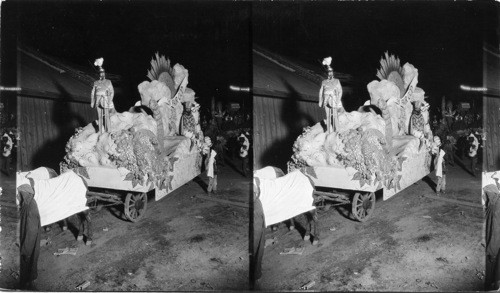 Getting in line for the night parade of Mardi Gras week New Orleans. La. Feb. 15 1926 "The Proteus Parade " [Photographers note: If you study the float you can give it some plausible name]