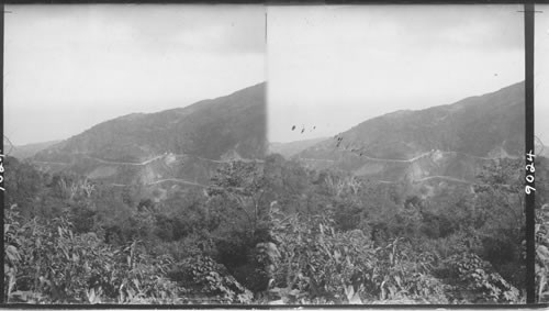 The railway descending the mountains near Puerto Cabello en route from Caracas. Venezuela