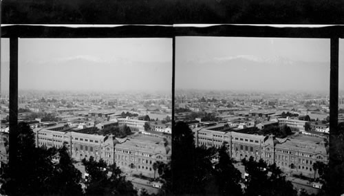 Panoramic View of City Showing the Andes in Background, Santiago, Chile