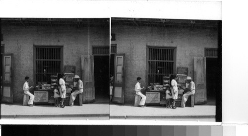 Public letter writers do a thriving business outside the post office in Matamores [Matamoros], Mexico