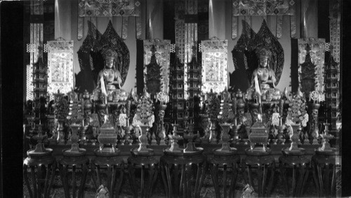 From the center of the Temple to the Image of the Patron Saint, Chinese Lama Temple, Chicago, Ill