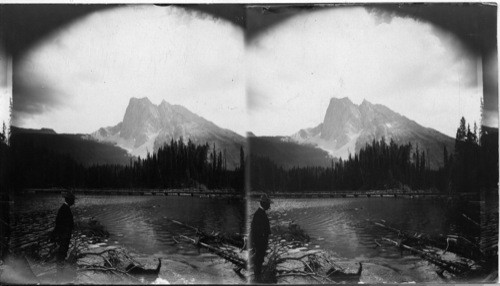 Mt. Burgess and a Secluded Cove of Emerald Lake Near Field. B.C. Can. Yoho