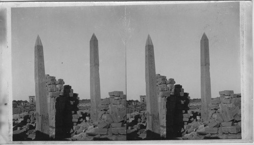 Obelisks, Egypt of Thutmosis 1st and of Queen Makere, Ruins of Temple of Amon, Karnak, Egypt