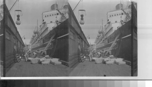 Unloading silk from Yokohama going right through to New York. Canada