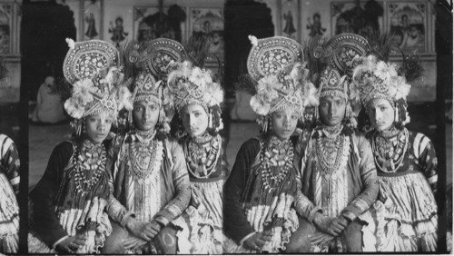 Dancing Boys, representing Hindu Gods in the Temple, India