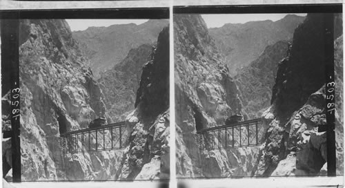 In the heart of the mighty Andes - Oroya Ry. bridge in the sublime Infernello Gorge, Peru