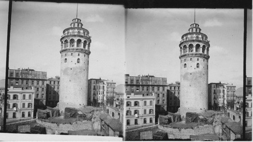 The Galata Tower. Constantinople, Turkey