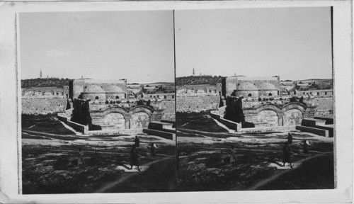 The Golden Gate and Mt. of Olives From the Temple area, Jerusalem, Palestine