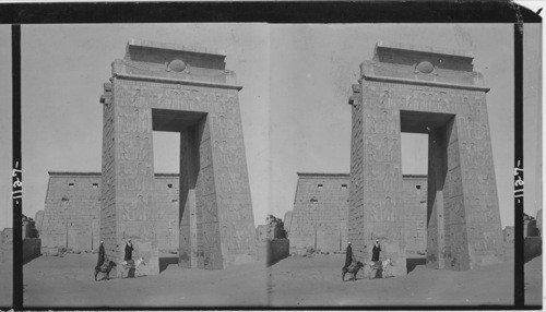 Beautiful Portal of Euergetes, entrance to the Famous Temple of Karnak, Egypt