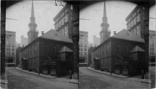 Old South Church taken from Hawley St. and Milk St., Boston, Mass. [Missing neg. 7-98]