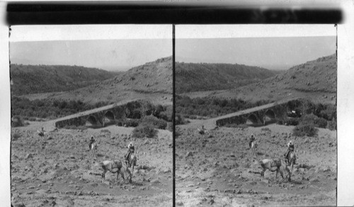 Roman bridge over Hasbany, an ancient highway from Palestine to Damascus, Syria