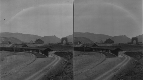 Yellowstone National Park Entrance and Railway Station at Gardiner, Montana