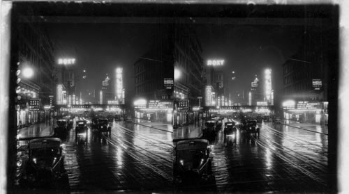 Election night in New York - Times Building and "the great White Way" (Broadway from 42nd to 34th Sts.)