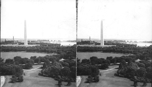Down Potomac R. [river] from Washington [D.C.], Washington Monument at left