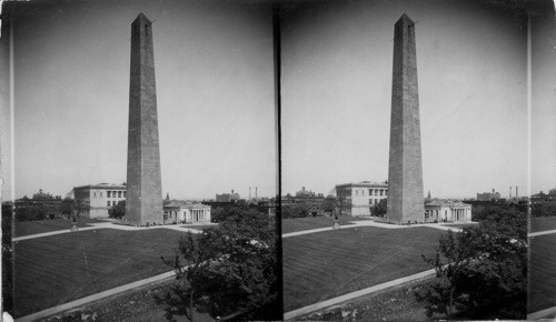 Bunker Hill Monument and Charlestown High School