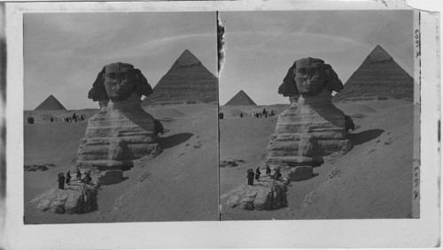 Front View of the Sphinx showing Recent Excavation of the Fore Foot