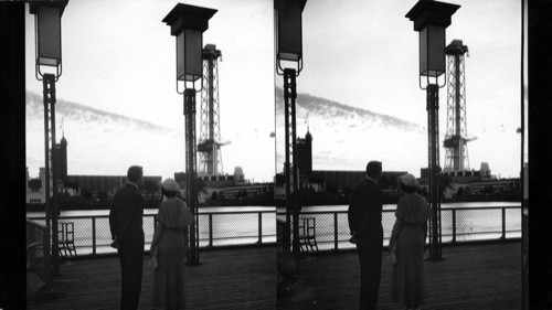 Sunset over S. Lagoon and Science Hall, Century of Progress, 1933