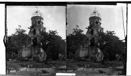 Old Cavite Church Near Manila, an old insurgent stronghold bombarded by American guns, Island of Luzon