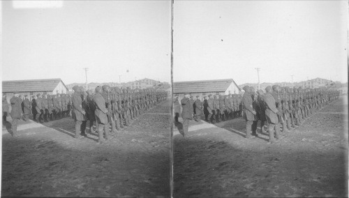 American Camp Scene. 15th Reg. Colored Troops Giving Retreat at Camp Upton. N.Y