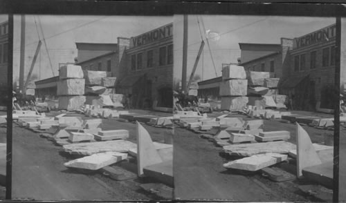 New England. Unloading Marble Blocks. Vermont