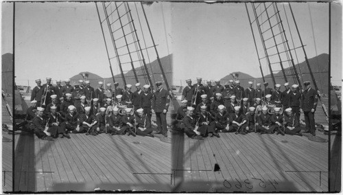 Picked band from Washington D.C. Navy Yard on board Henderson, Chief band - Master Beauter on extreme right