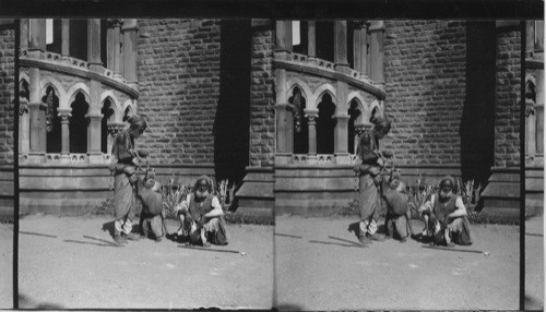 Native Jugglers and Their Trick Monkeys, Bombay, India