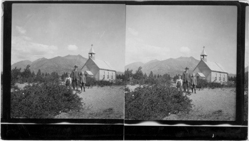 Church at Carcross Y.T. Mr. Buchanan & Boys. Alaska