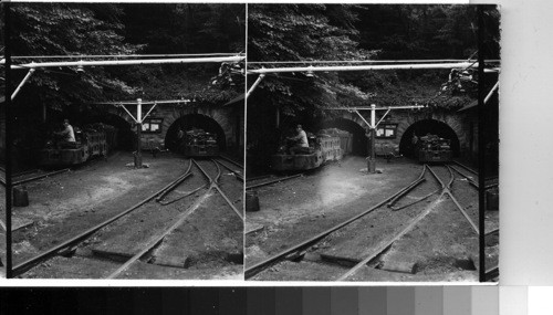 Electric railway and entrance to mine - Bluefield, W.Va