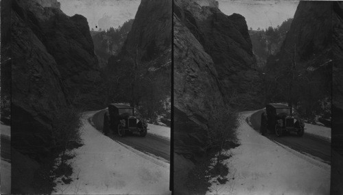 Looking west on the road to Seven Falls, South Cheyenne Canyon, Colo