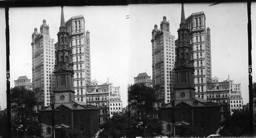 New York from the St. Paul's churchyard - Syndicate Building & St. Paul Building