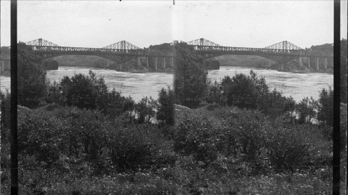 Reversing Falls and Bridges Near Mouth of St. John River. Canada. N.B