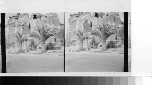 Palm Tree Fronds Rustle in Infinite Indifference to Crashing Walls and Trembling Earth--The Catholic Cathedral at Long Beach, Calif