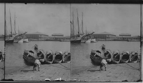 Native Boats In The Harbor, Manila, Philippine Islands