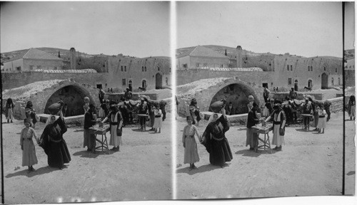 Ancient “Fountain of the Virgin,” where Mary came for water. Palestine. Nazareth