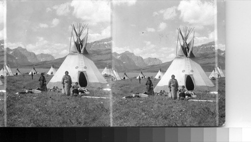 Indian Village on a Government Reservation, Glacier National Park, Mont