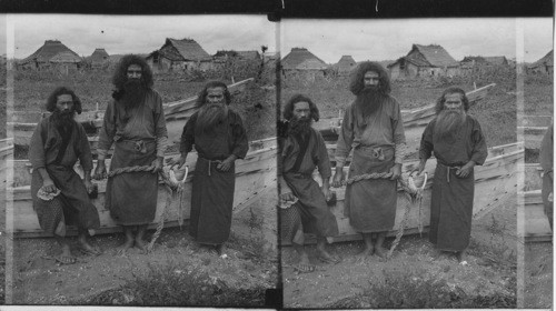 Ainu fisherman, Yezo, Japan