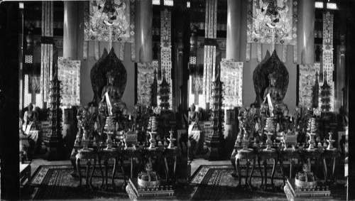 Fron [from] the center of the Temple to the Image of the Patron Saint, Chinese Lama Temple, Chicago, Ill