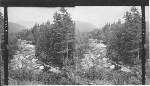 Lower Falls of Ammonoosuc and Mt. Washington (6293 ft.) White. Mts. N. H