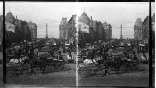 Jacques Cartier Square and Bonescourses Market. Montreal, Canada